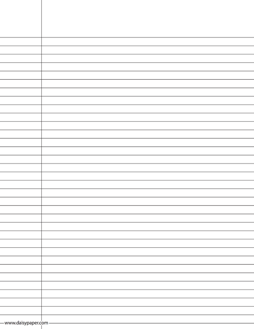Printable Lined Paper Template Daisy Paper