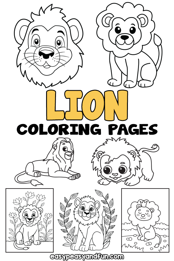 Printable Lion Coloring Pages 30 Sheets Easy Peasy And Fun