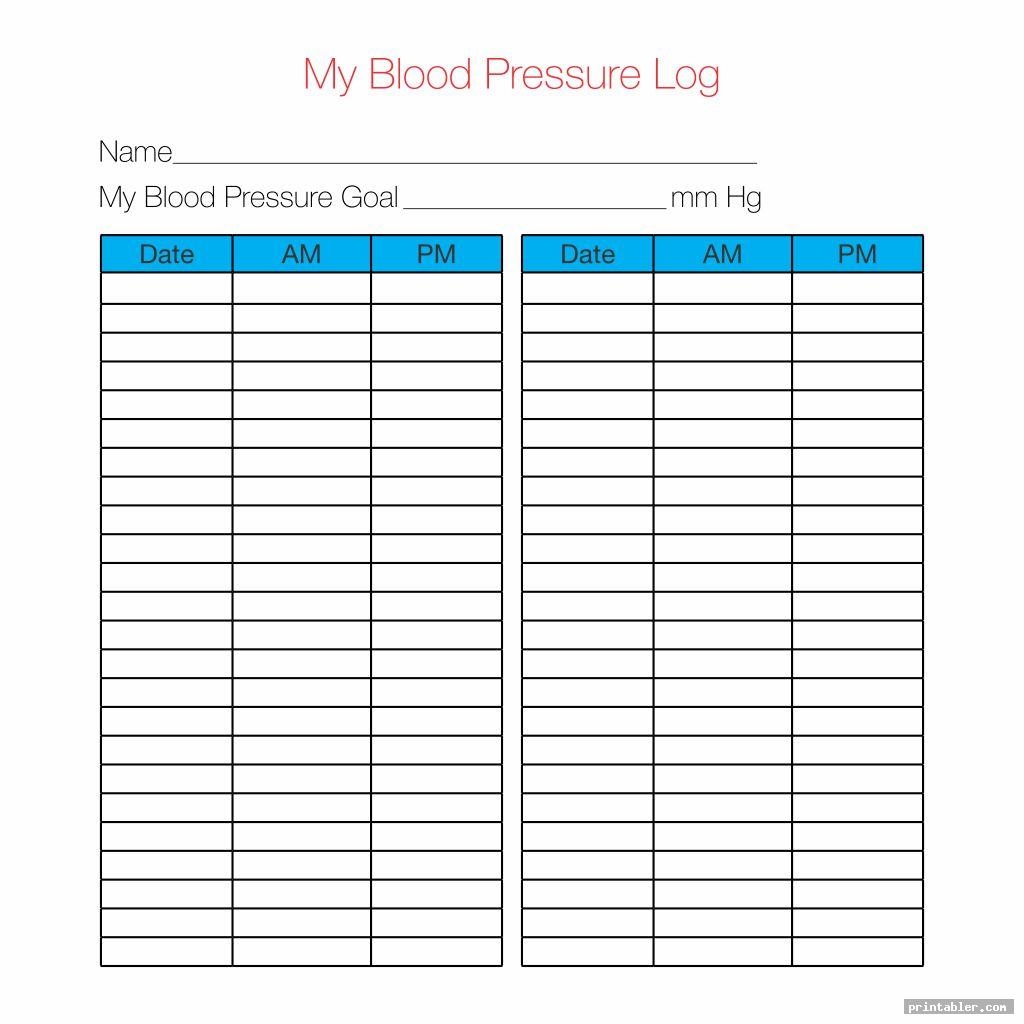 Printable Log Sheet Blood Pressure Chart Blood Pressure Chart Blood 