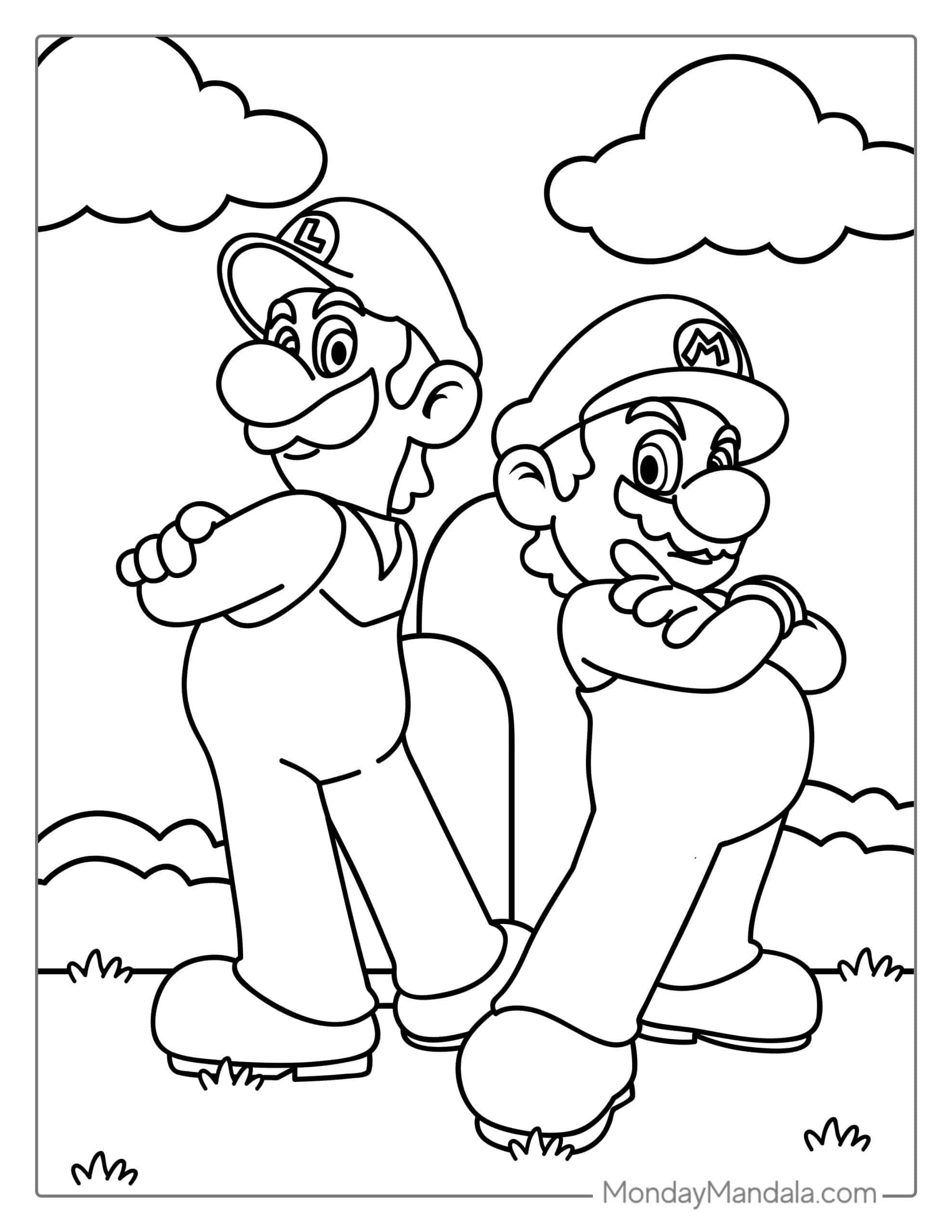 Printable Mario Bros Coloring Pages Dev onallcylinders