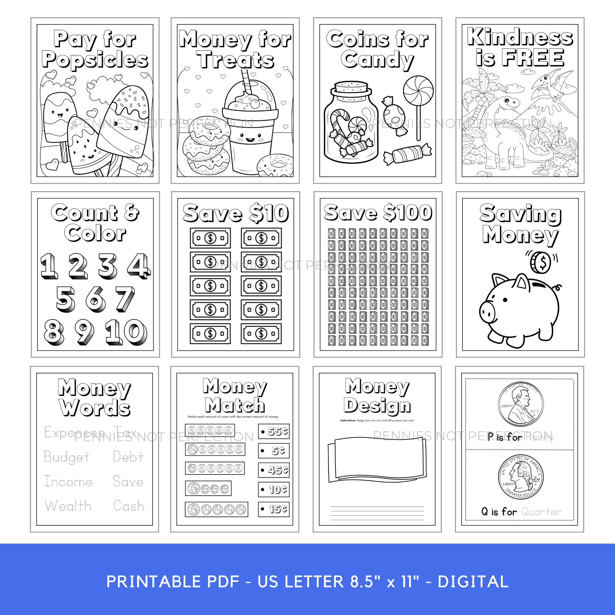 Printable Money Coloring Sheets Kids Money Coloring Pages Coloring 
