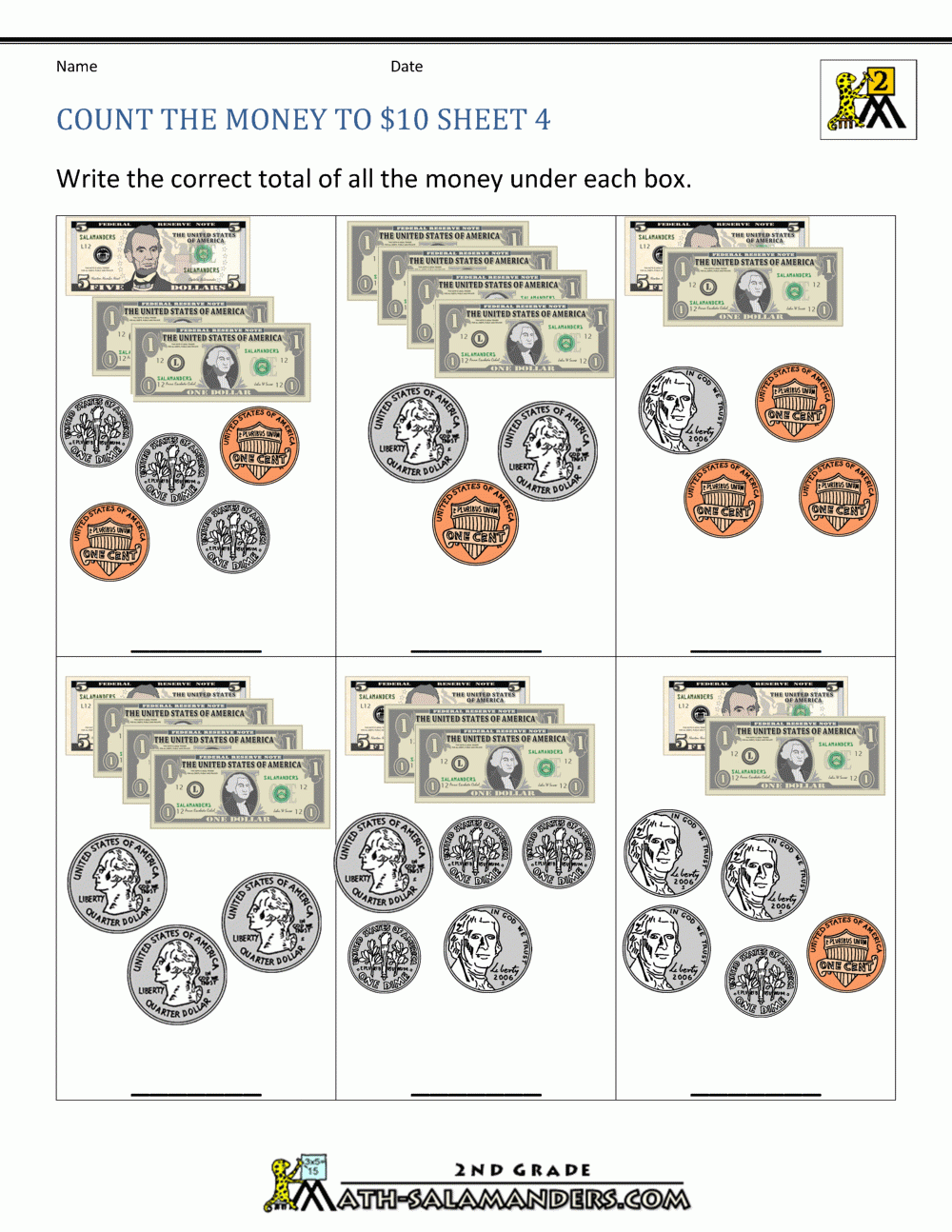 Printable Money Sheets