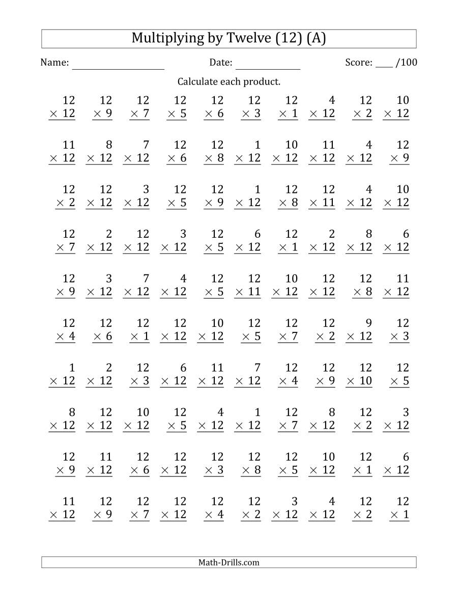 Printable Multiplication Sheets 1 12 Printable Word Searches