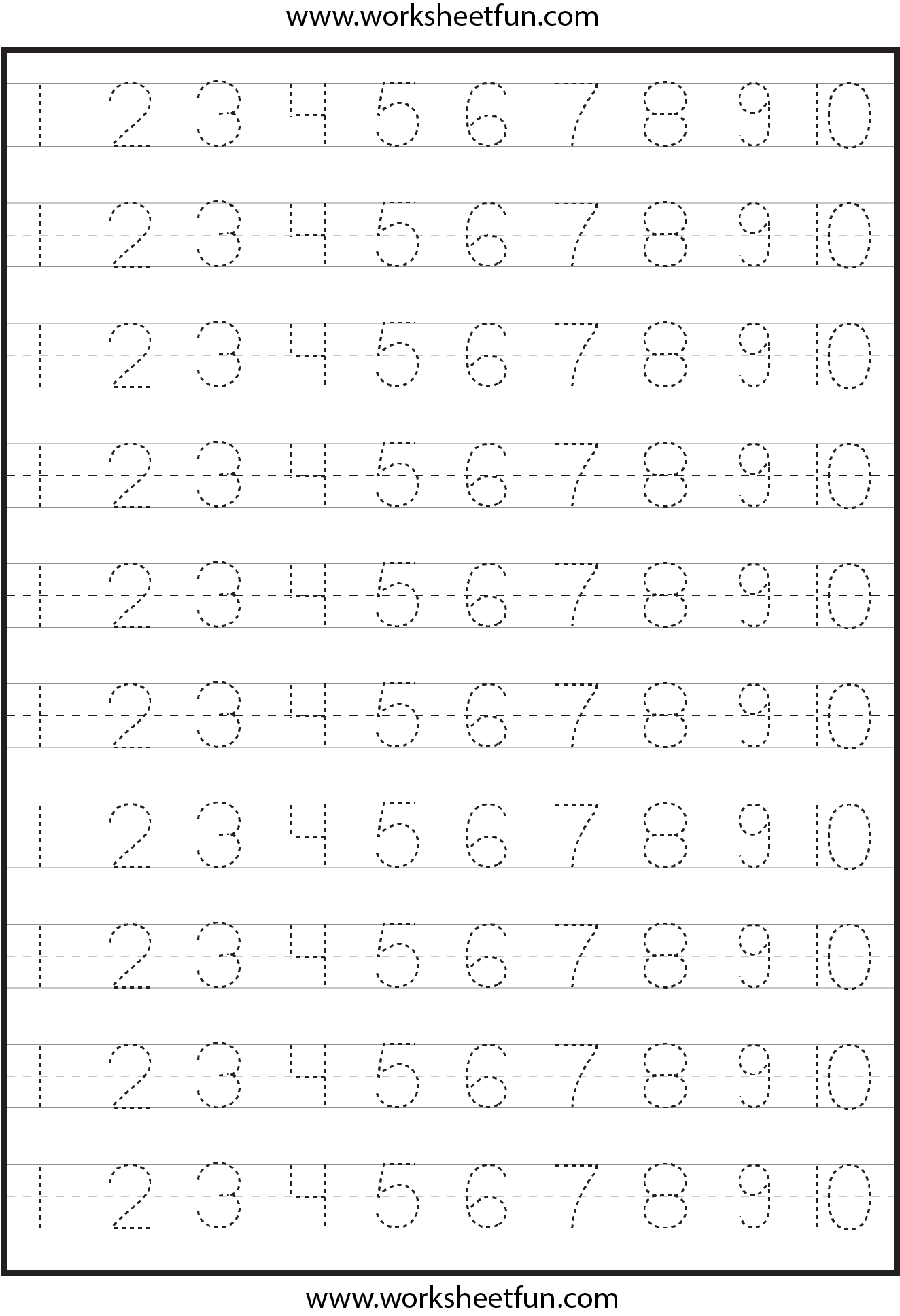 Printable Number Practice Sheets