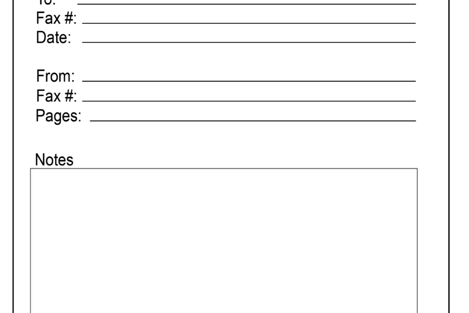 Printable Personal Fax Cover Sheet