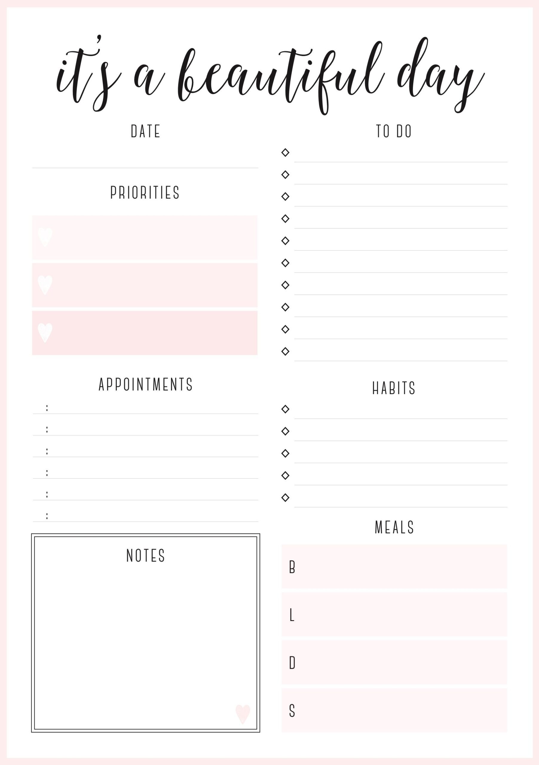 Printable Planner Sheets