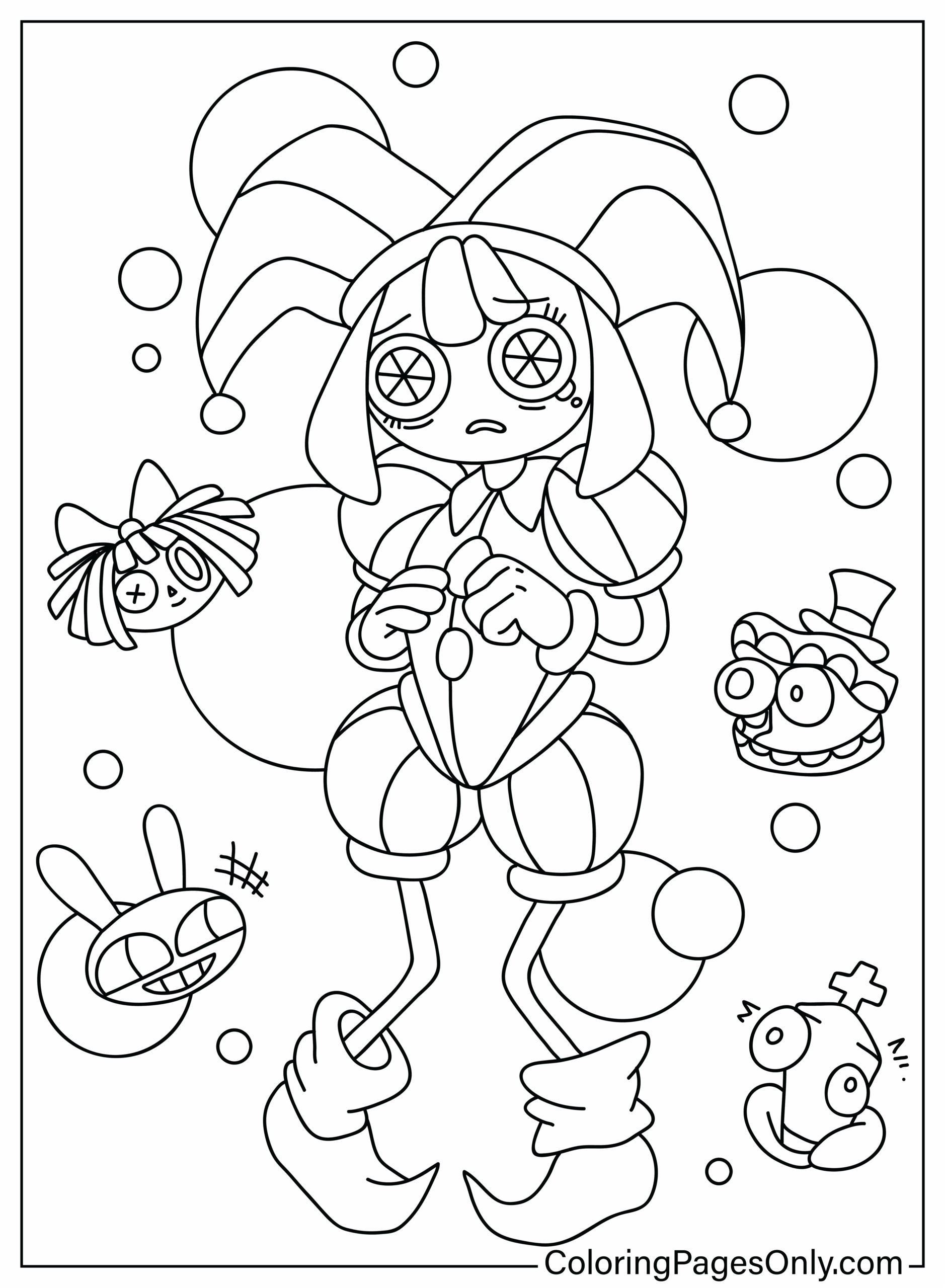 Printable Pomni Coloring Page Free Printable Coloring Pages