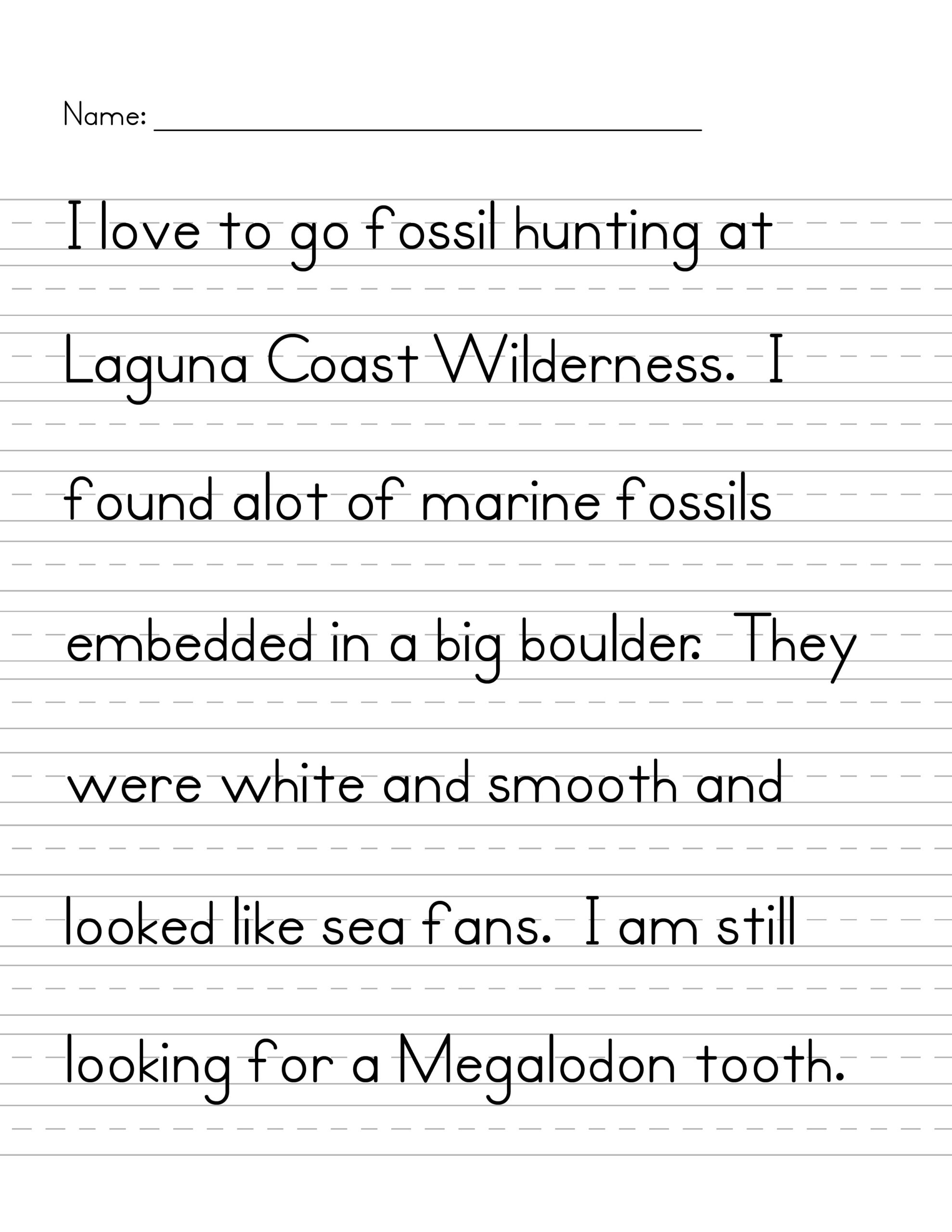 Printable Practice Writing Sheets