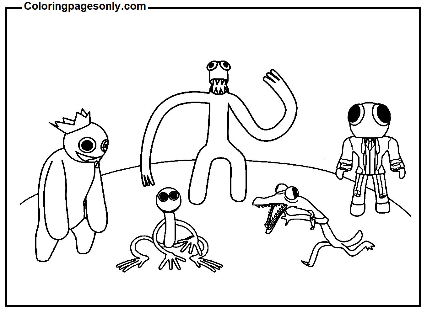 Printable Rainbow Friends Coloring Page Free Printable Coloring Pages