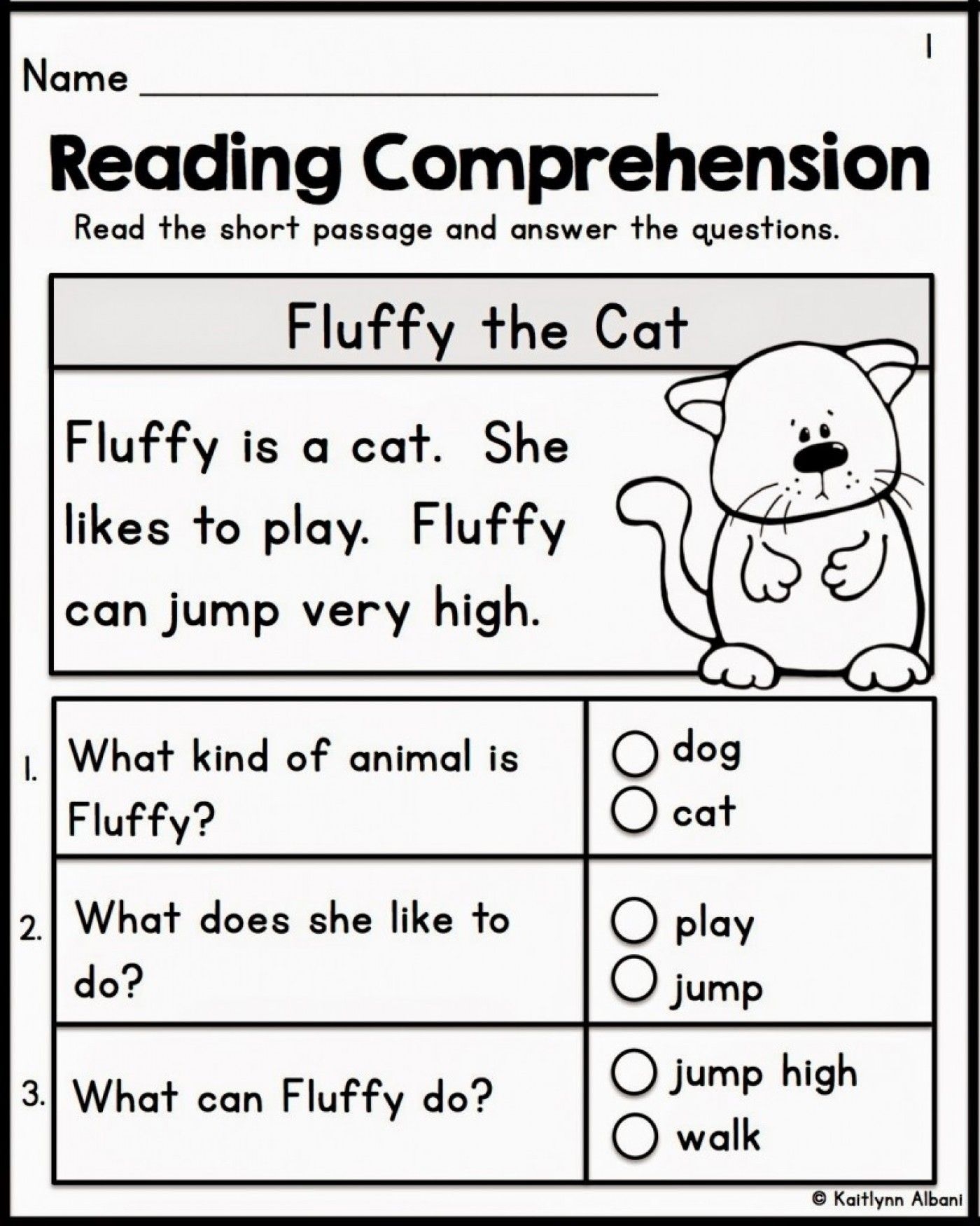 Printable Reading Sheets For Kindergarten