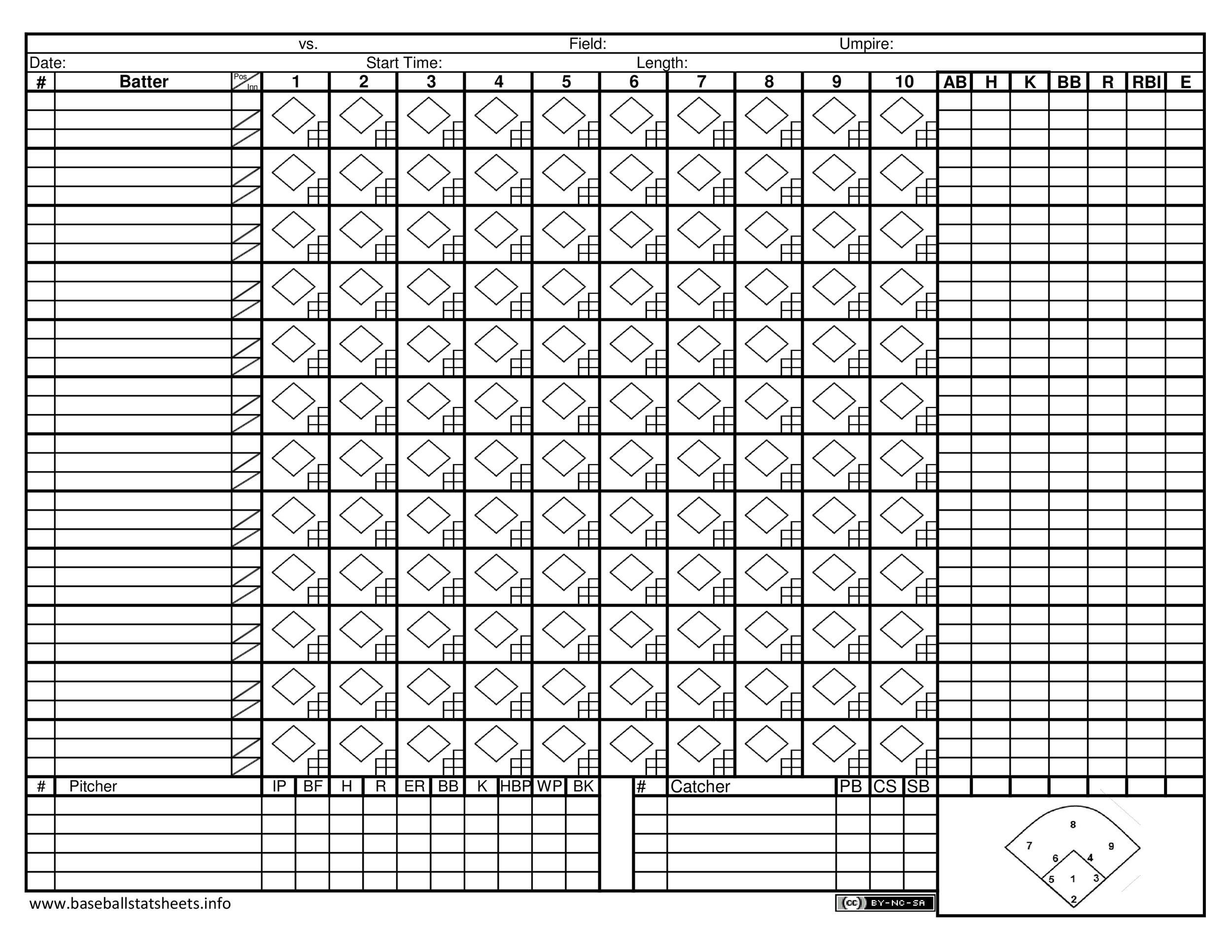 Printable Score Sheet Baseball Printable And Enjoyable Learning
