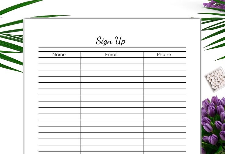 Printable Sign Up Sheets Printable Free Templates