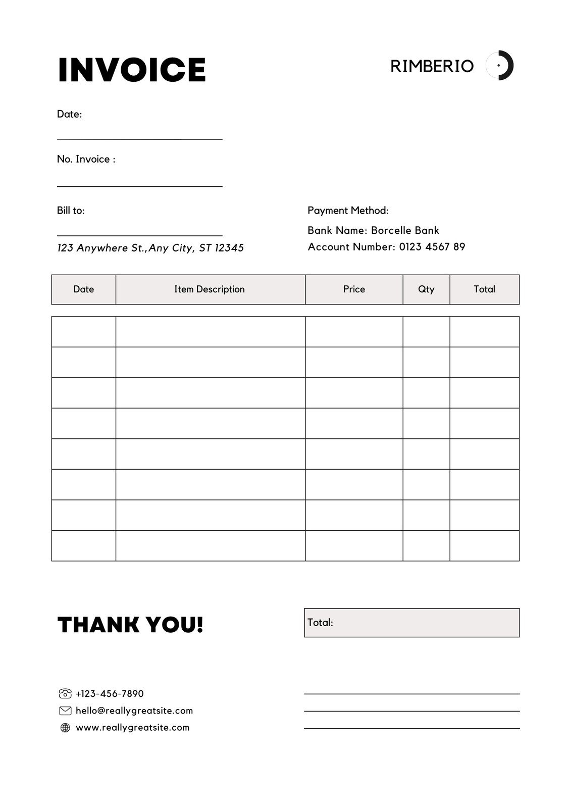 Printable Simple Invoice Form Printable Forms Free Online