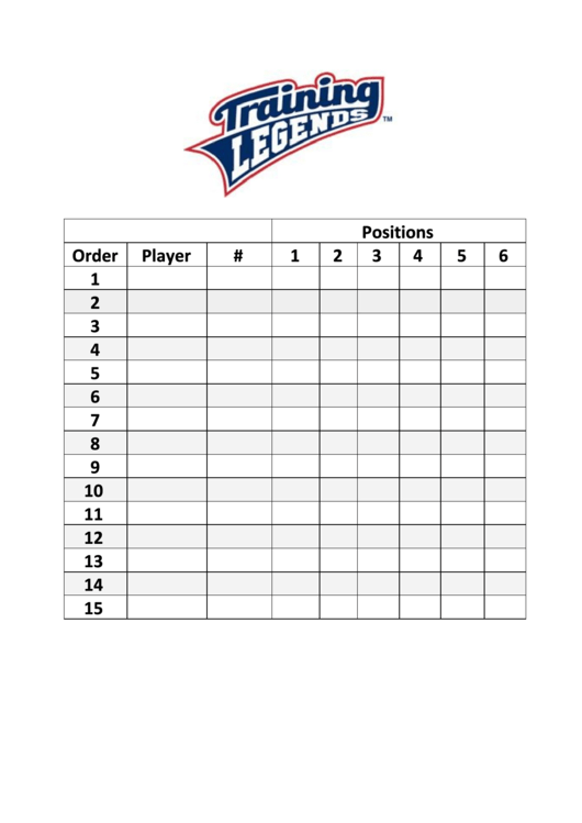 Printable Softball Lineup And Position Sheets Printable Word Searches
