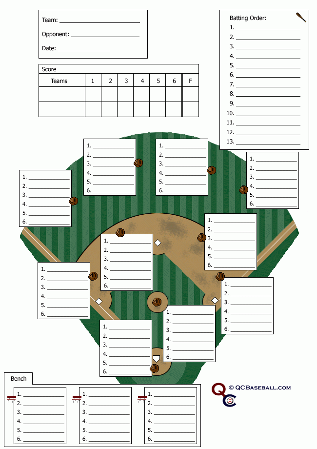 Printable Softball Lineup And Position Sheets