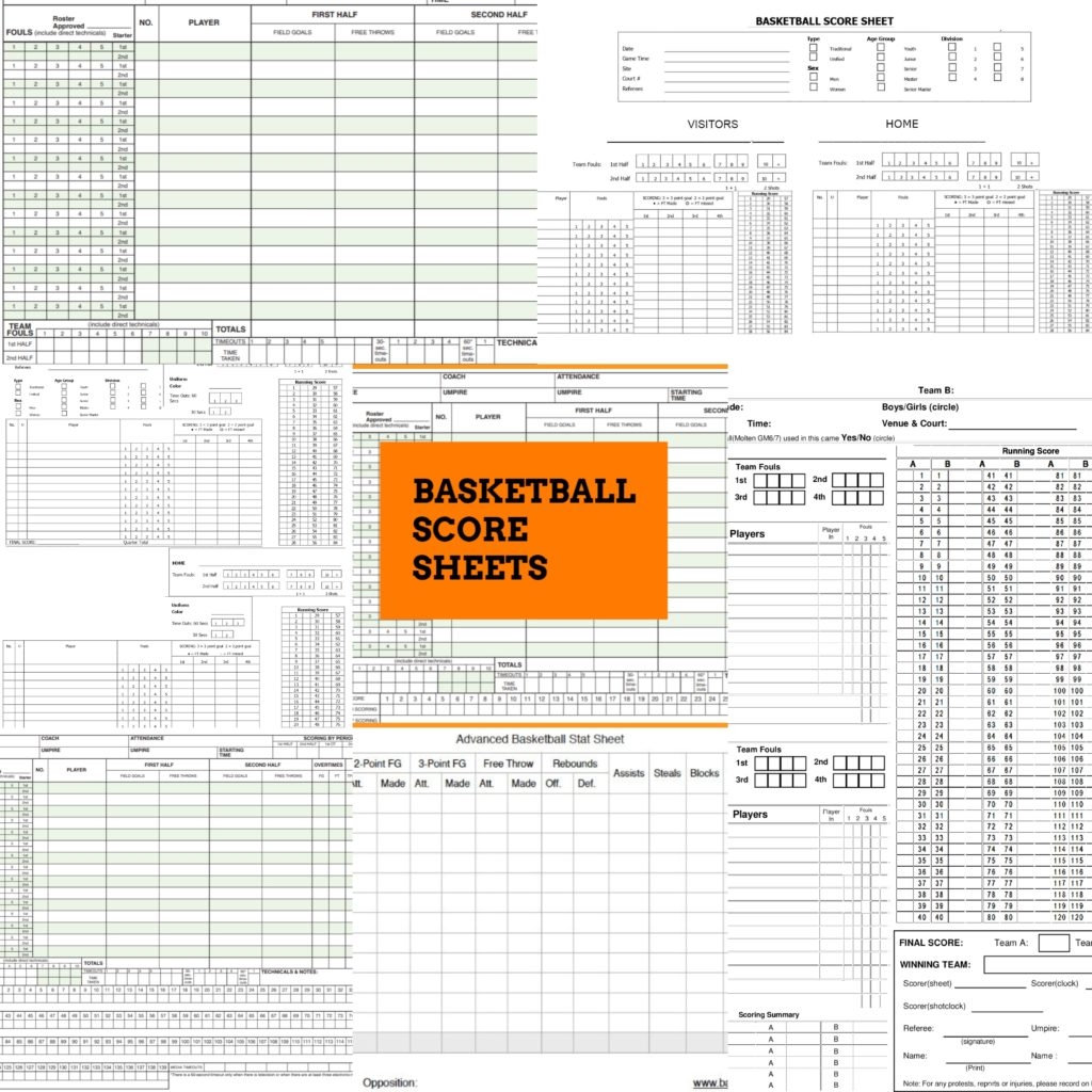 Printable Stat Sheets For Basketball Printable Calendars AT A GLANCE