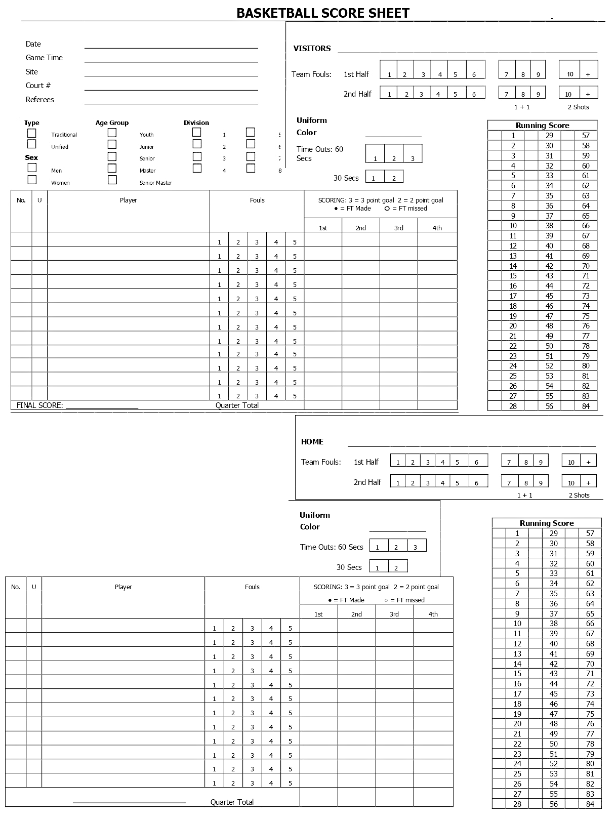 Printable Stat Sheets For Basketball Printable Word Searches