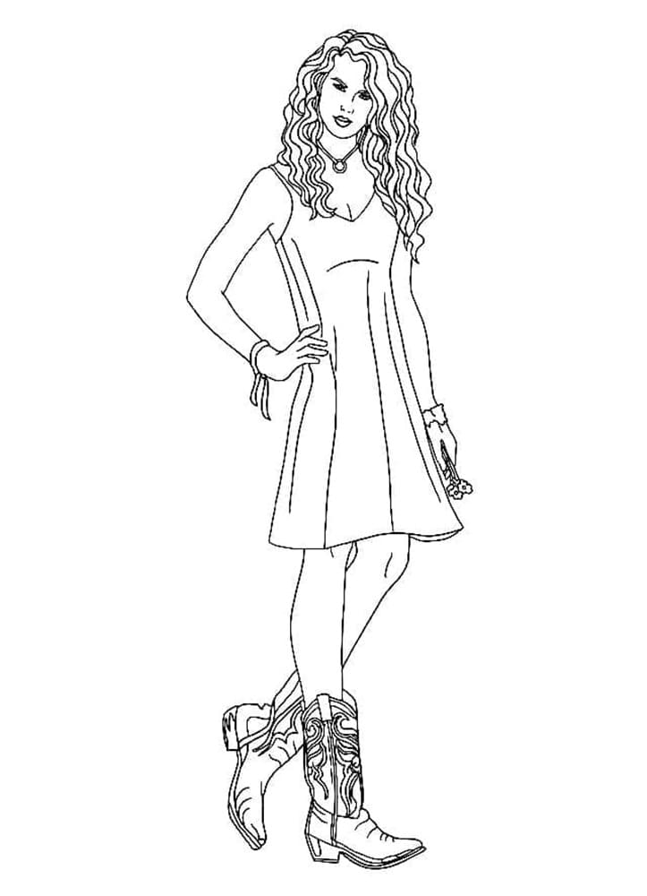 Printable Taylor Swift Posing Photo Coloring Page Free Download And 