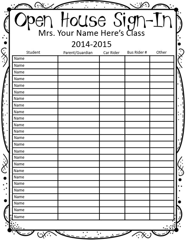 Printable Template Free Open House Sign In Sheet An O Vrogue co
