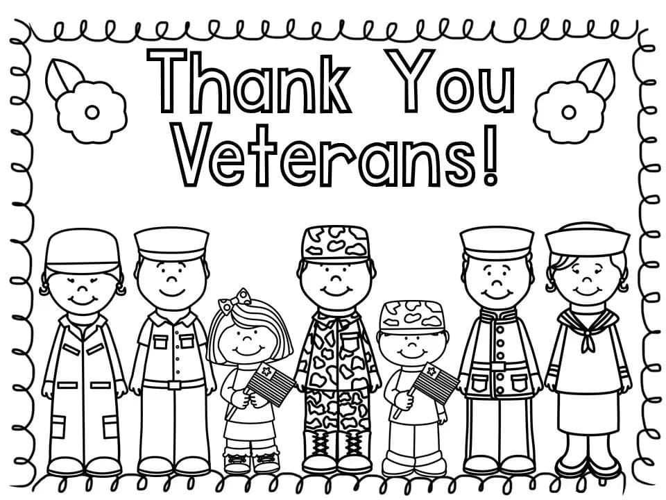 Printable Thank You Veterans Coloring Page Download Print Or Color 
