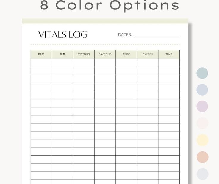 Printable Vitals Tracker