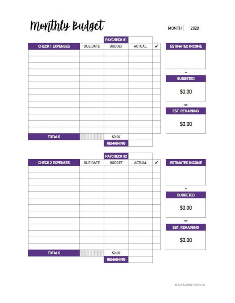 Printable Weekly Budget Form Printable Forms Free Online