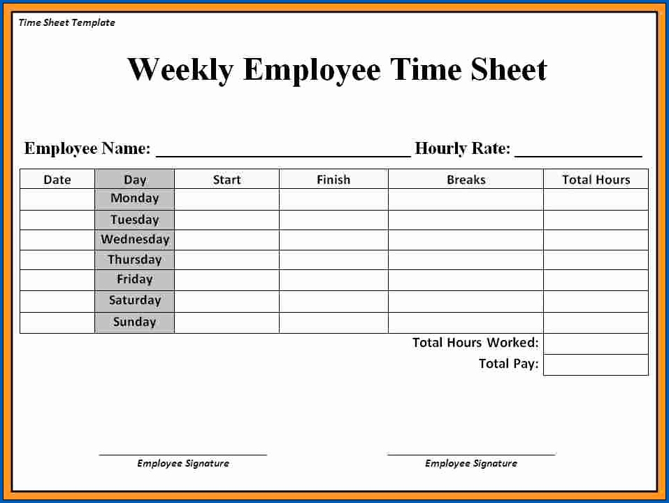 Sample Of Free Printable Time Sheets PDF Templateral