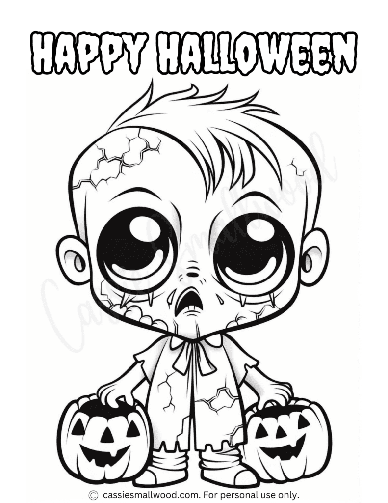 Scary Halloween Coloring Page 1 Cassie Smallwood