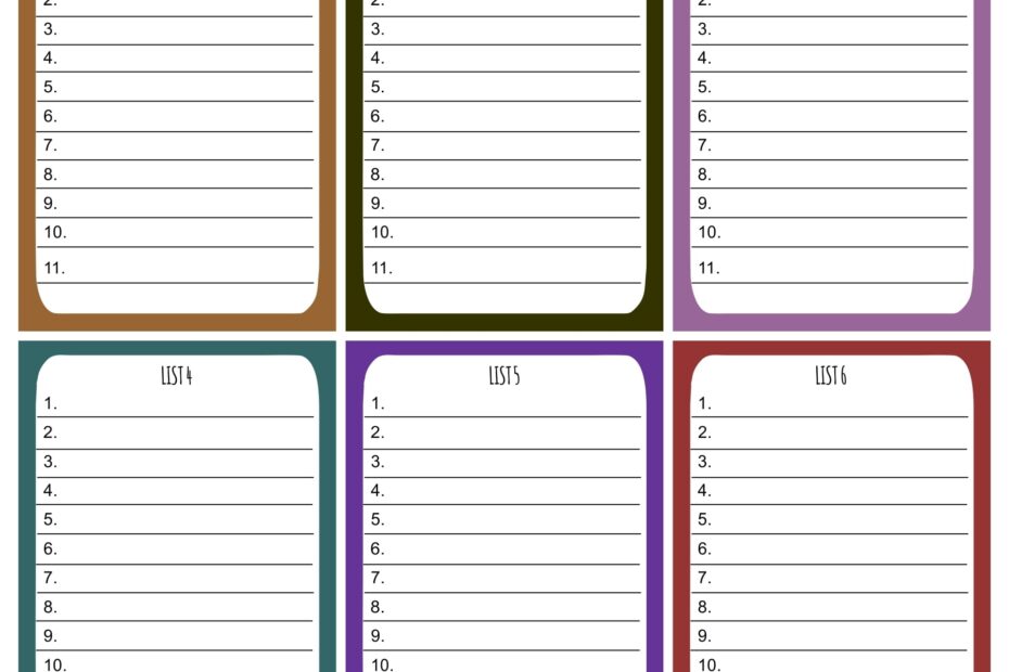 Scattergories Printable Answer Sheets Free Printable