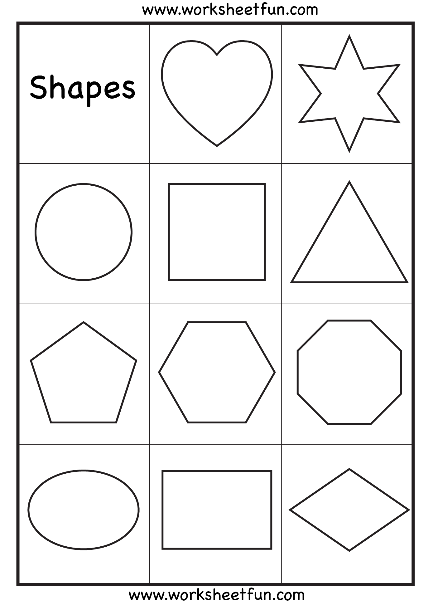 Shapes Sheets Printables
