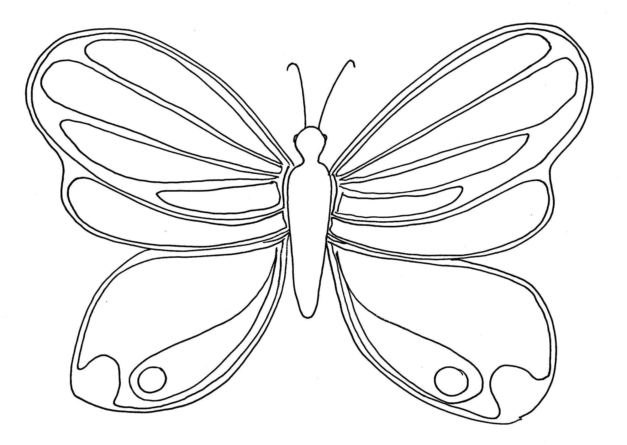 Simple Butterfly Coloring Butterfly Coloring Pages