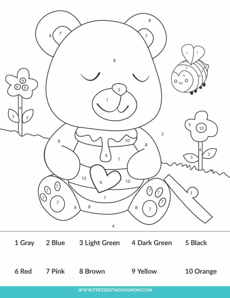 Simple Color By Number Printable Printable Form Templates And Letter
