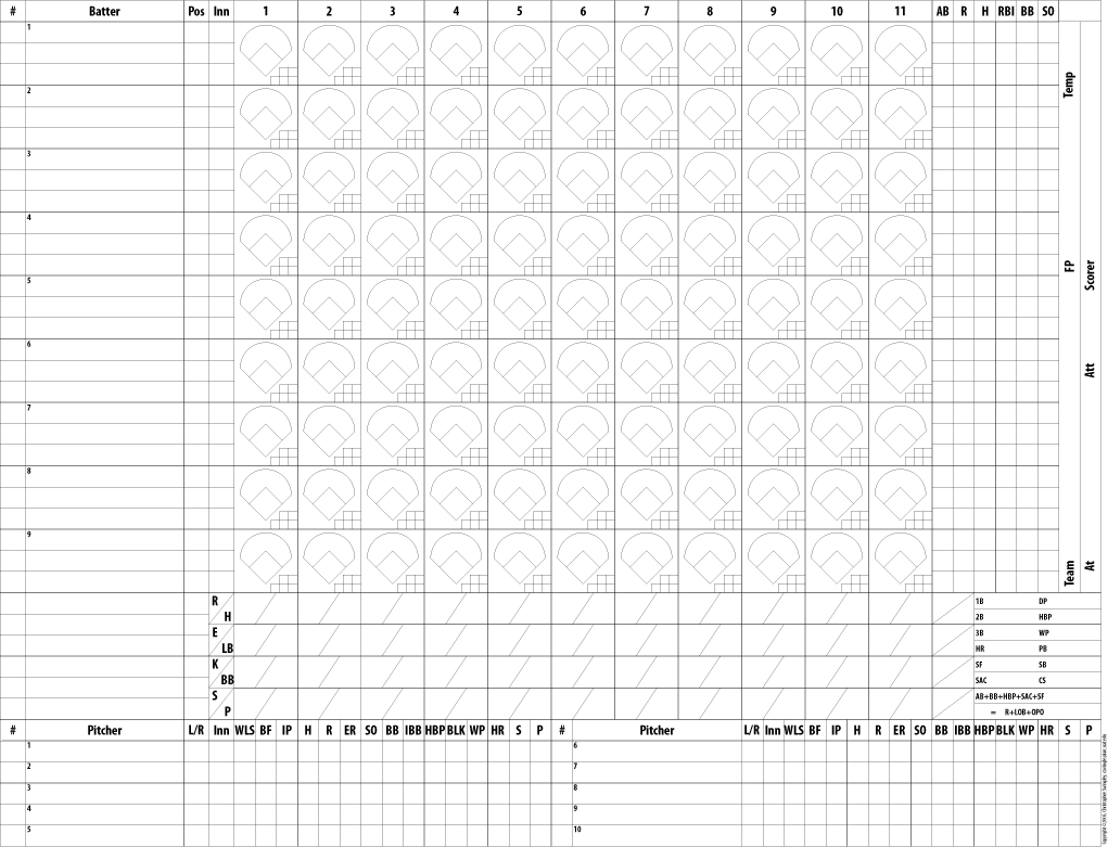 Softball Scorebook Printable