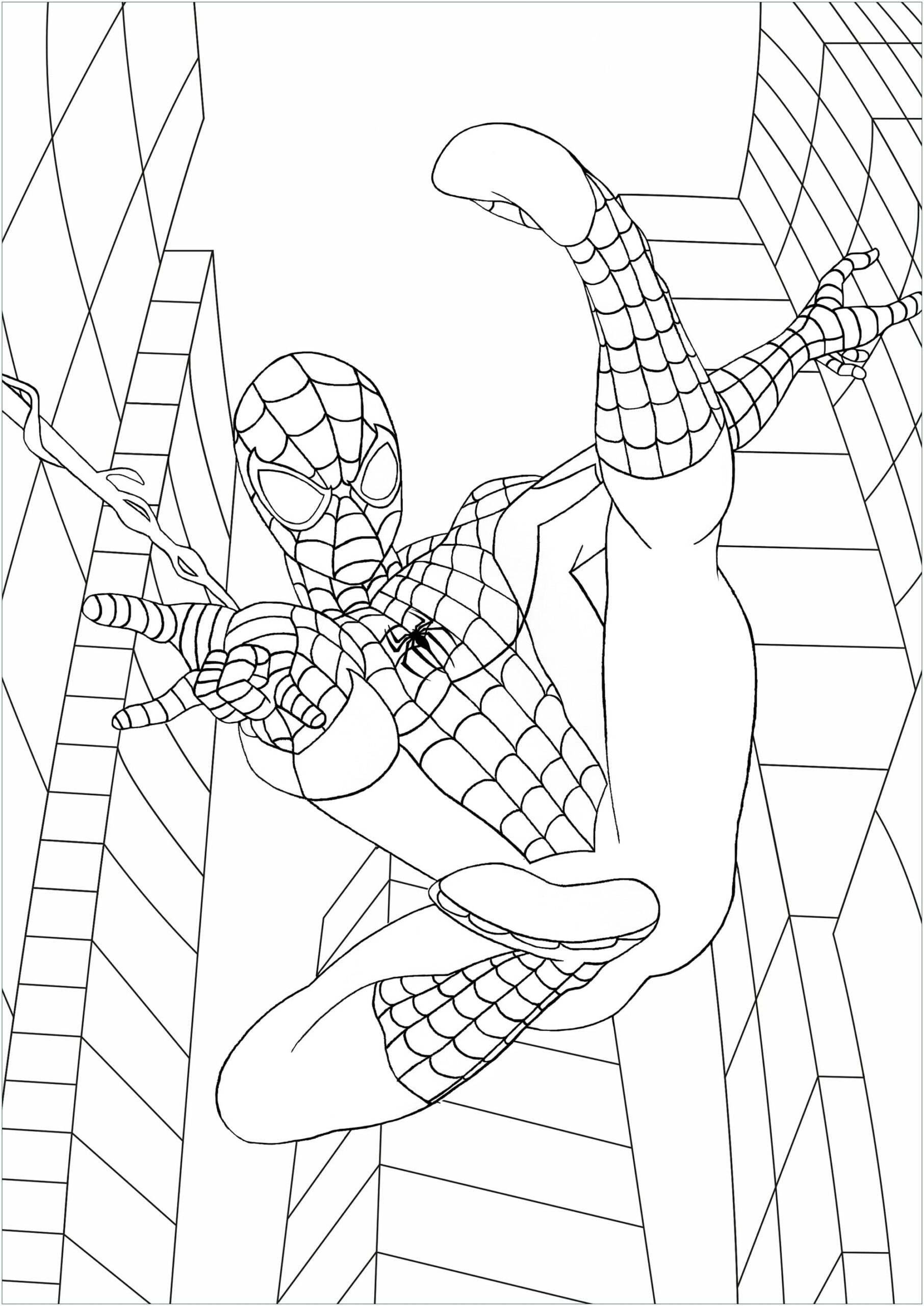 Spider Man Action Coloring Page Download Print Or Color Online For Free