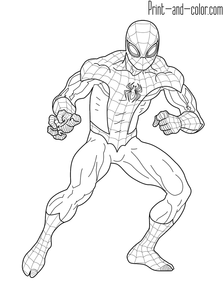 Spiderman Color Sheets Printable
