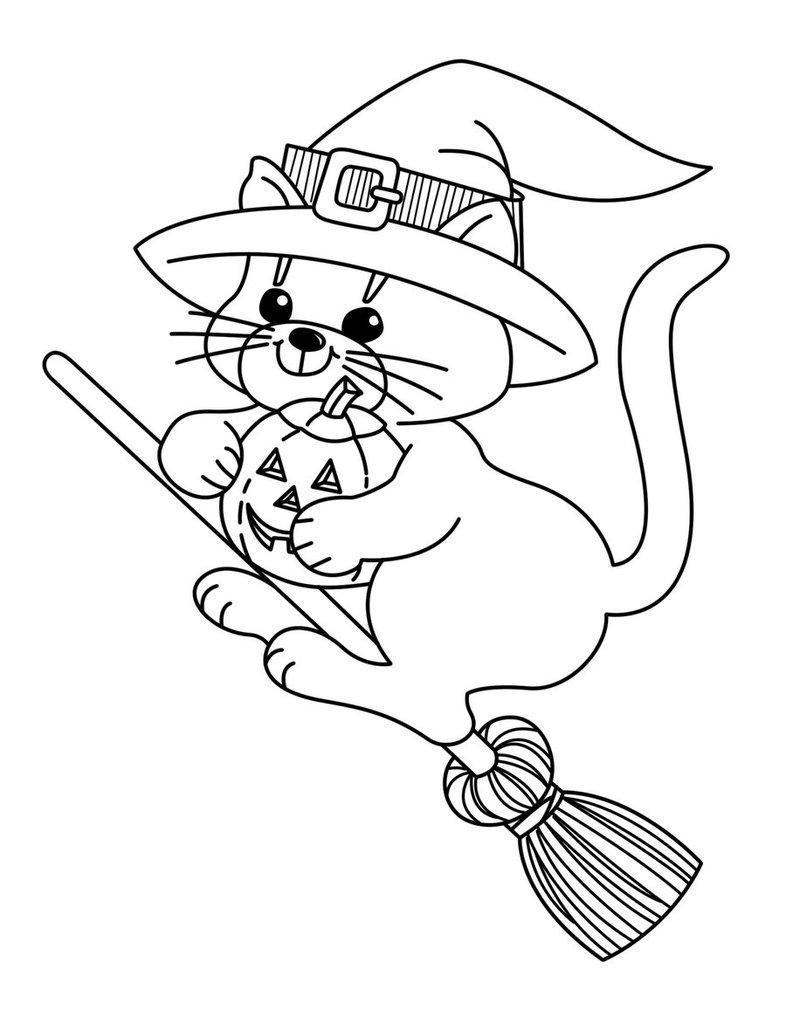Spooky Cat Coloring Pages Free Printable Coloring Pages