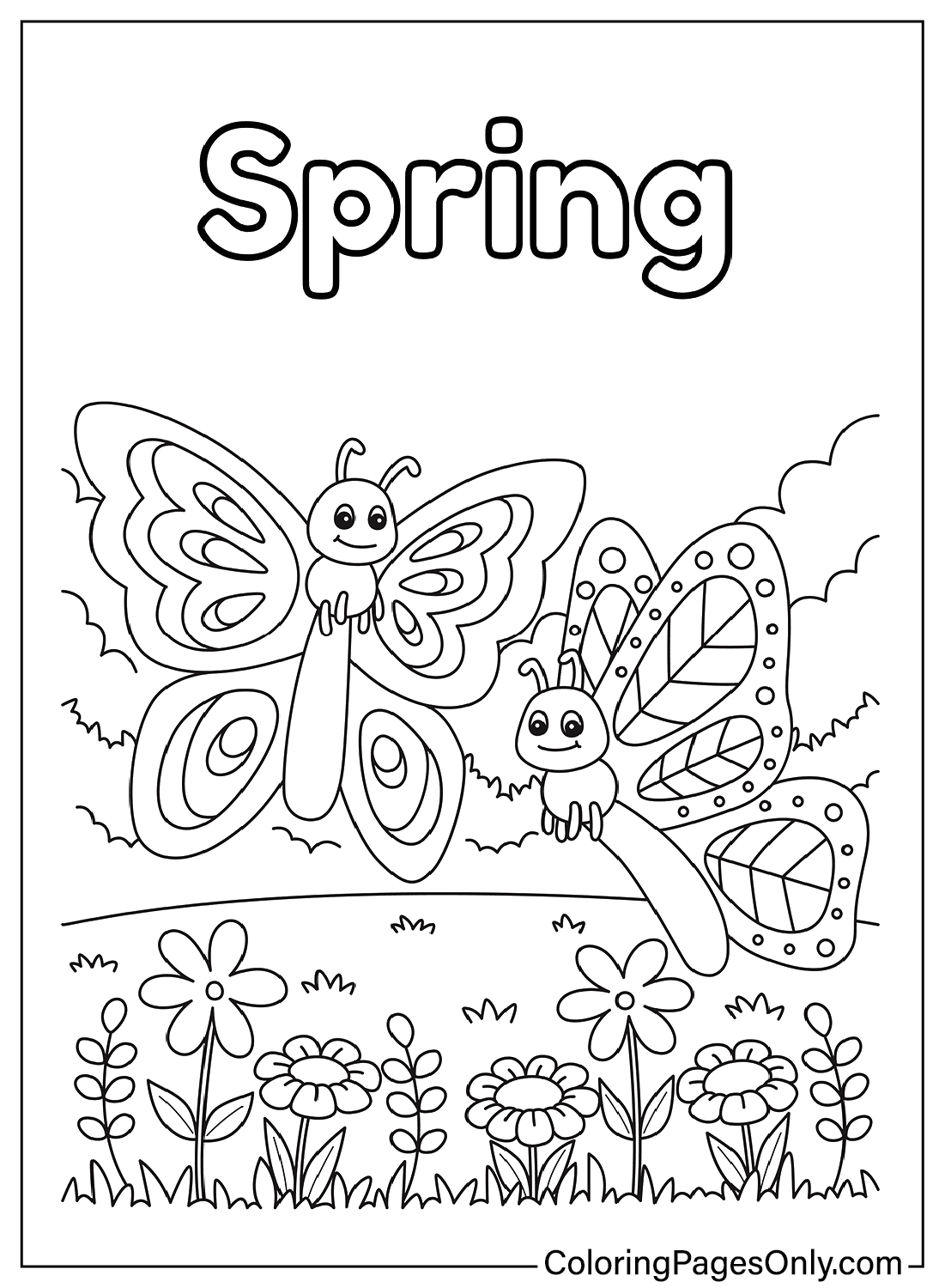 Spring Coloring Sheet Free Printable Udlvirtual esad edu br