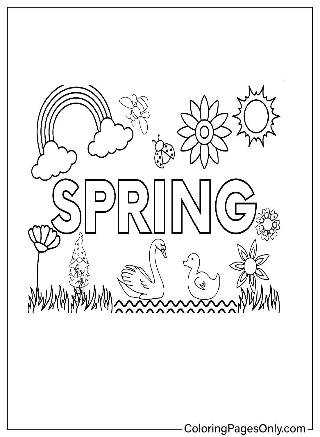 Spring Coloring Sheet Free Printable Udlvirtual esad edu br