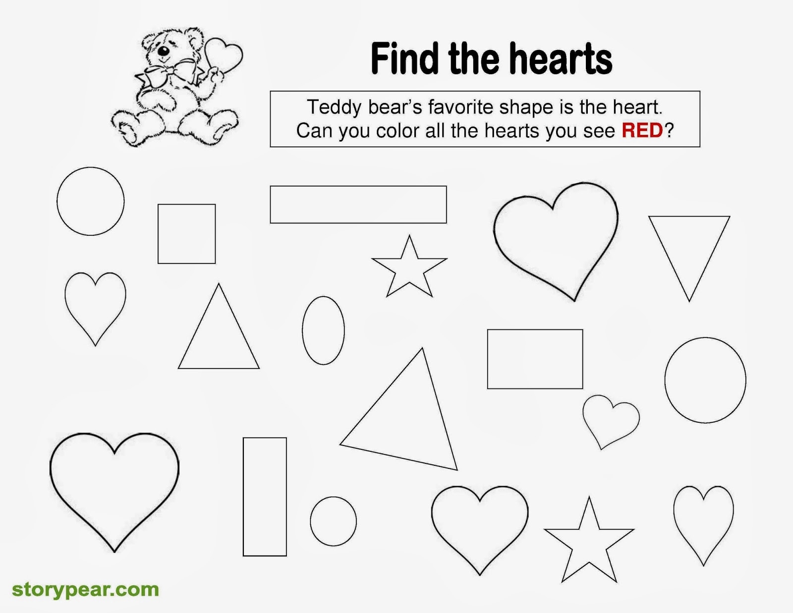 Story Pear Free Valentine Day S Printable Sheets For Preschoolers 