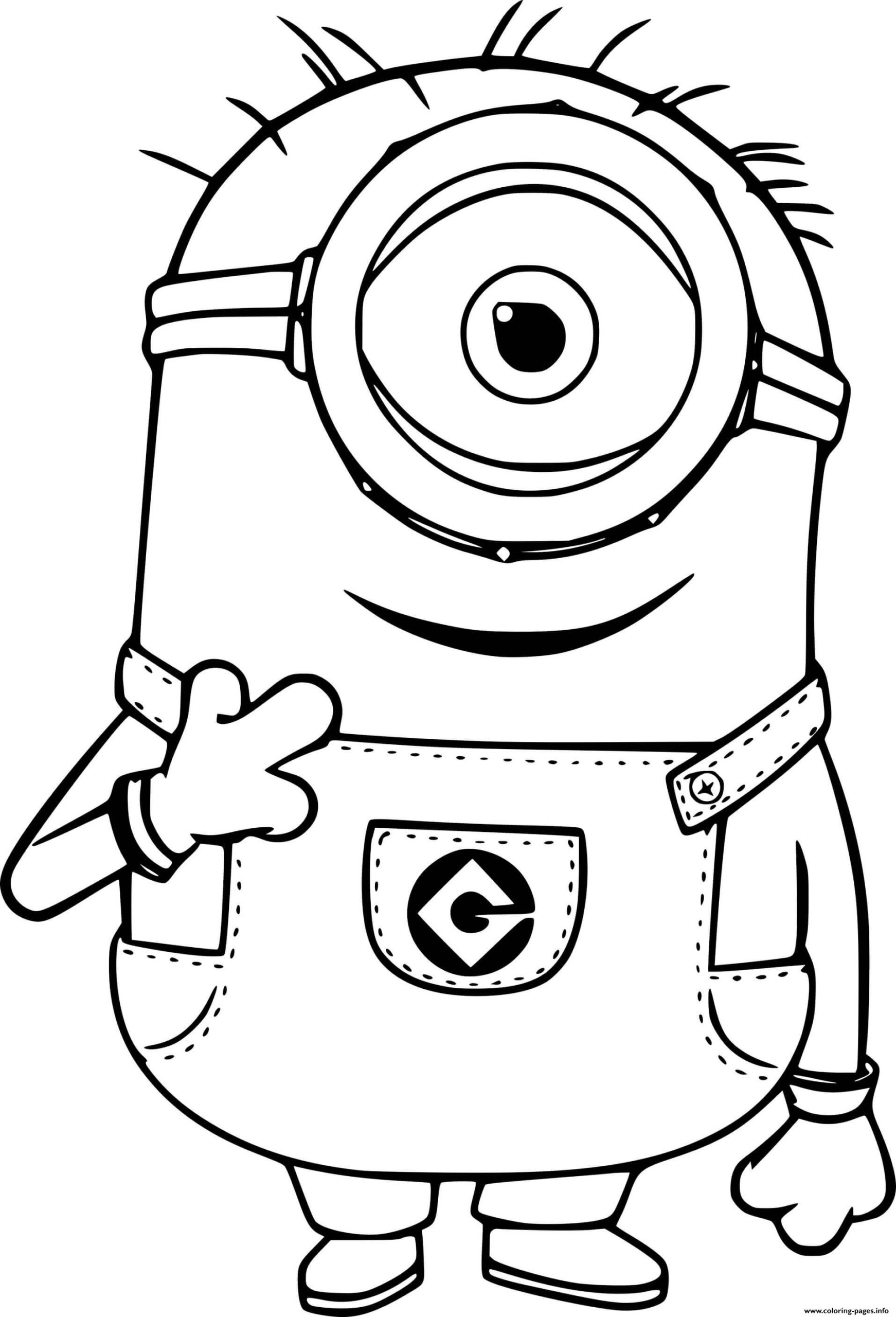 Stuart Minion Coloring Page Printable