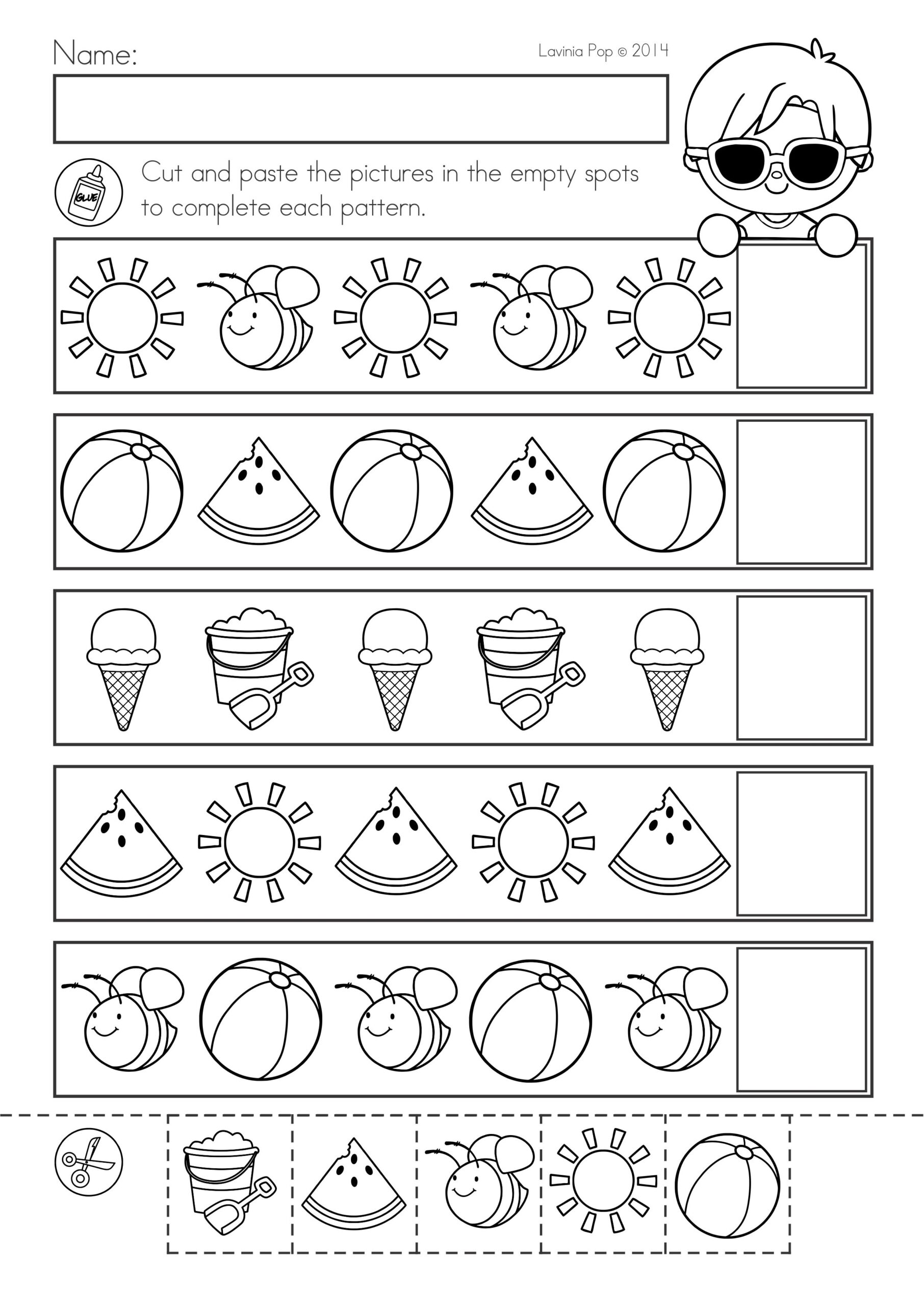 Summer Activity Sheets For Kindergarten