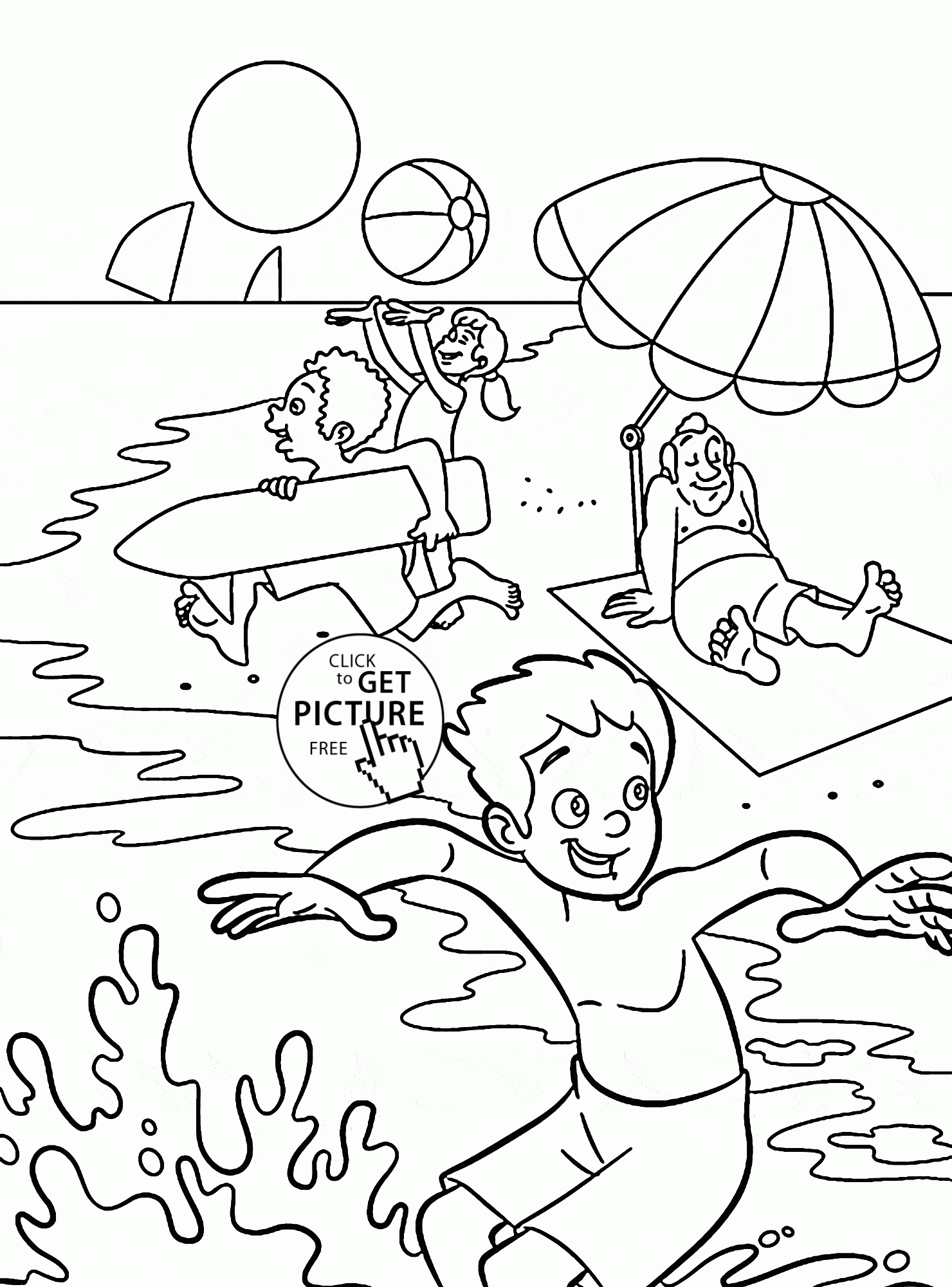 Summer Fun Coloring Pages Printable