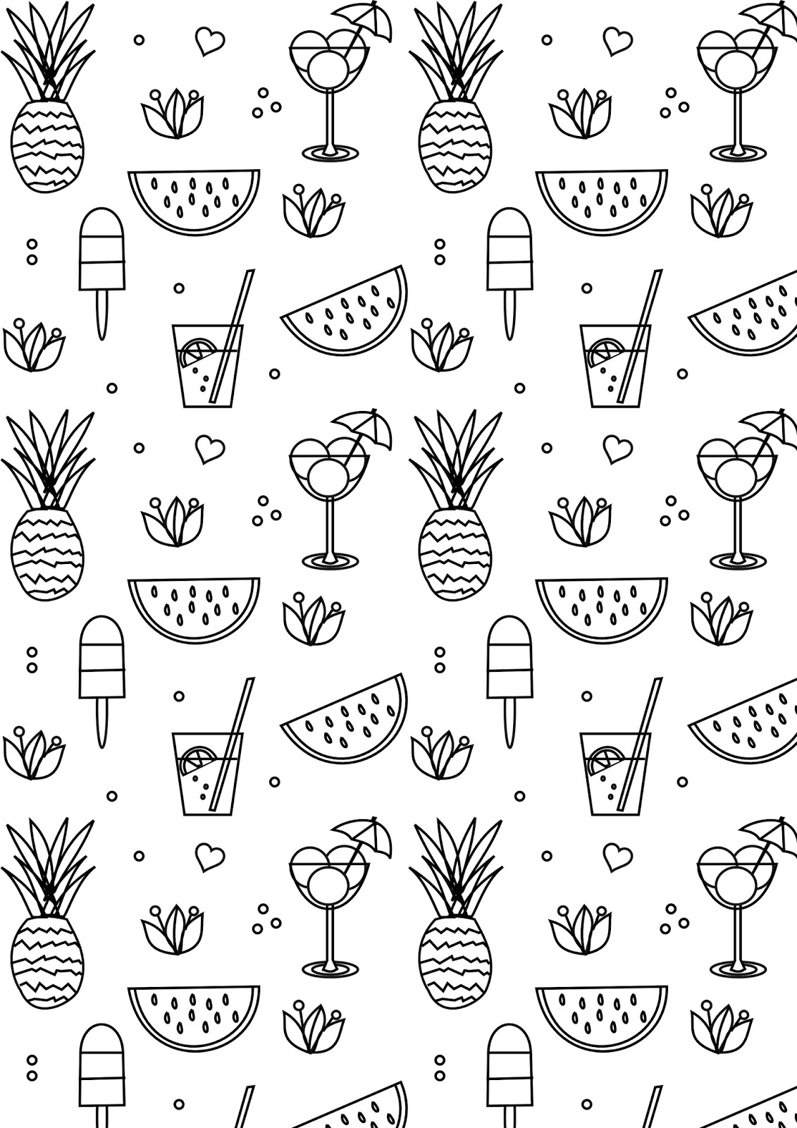 Summer Printable Coloring Sheets