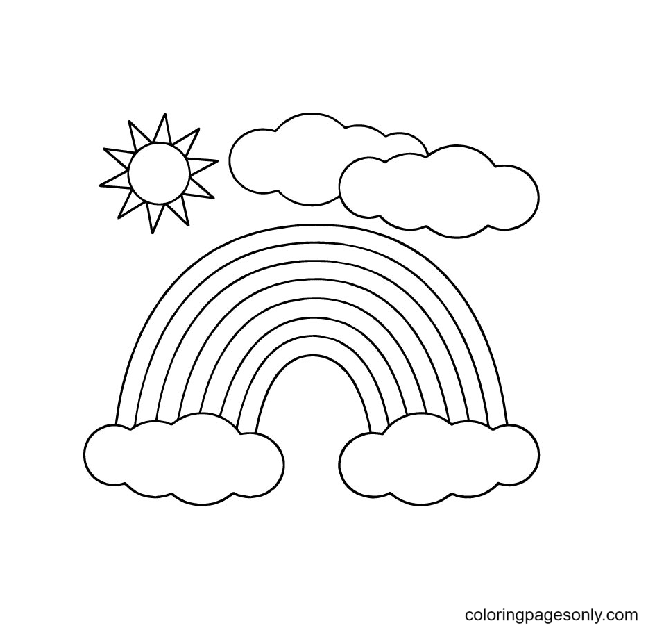 Sun Rainbow Coloring Page Free Printable Coloring Pages