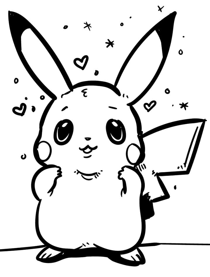 Super Cute Pikachu Coloring Page Free Printable Coloring Pages For Kids