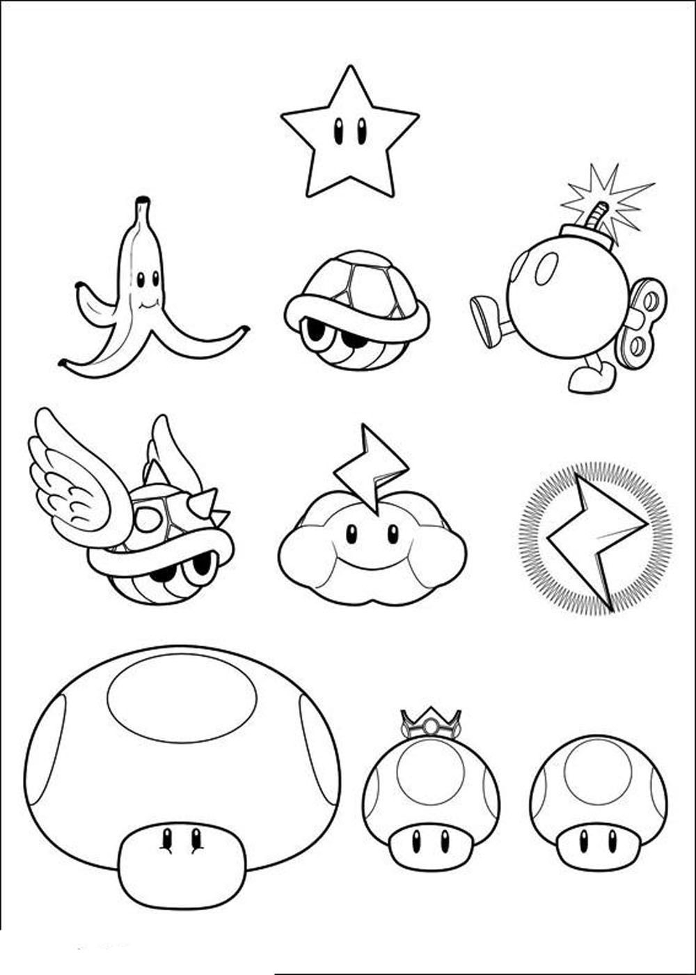 Super Mario Bros Characters Coloring Pages Coloring Home