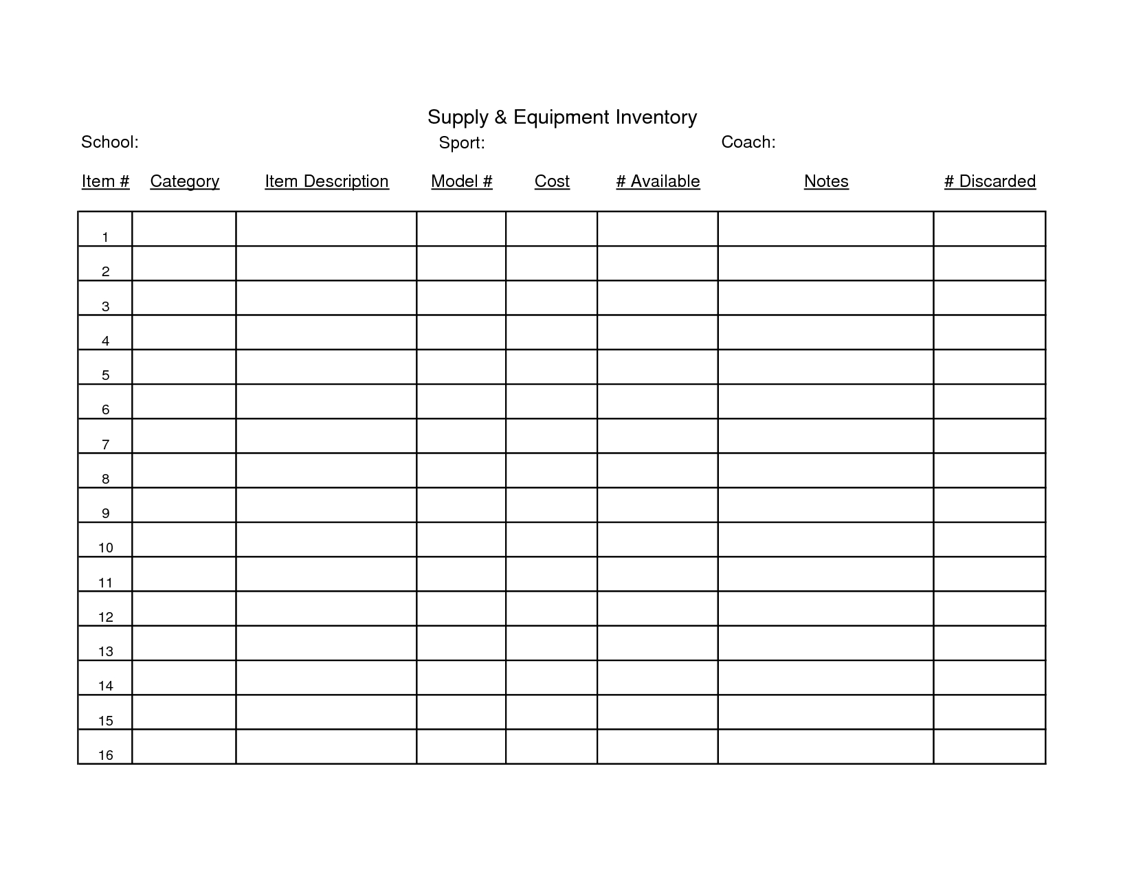 Supply Inventory Free Printable Inventory Sheets Free Vrogue co