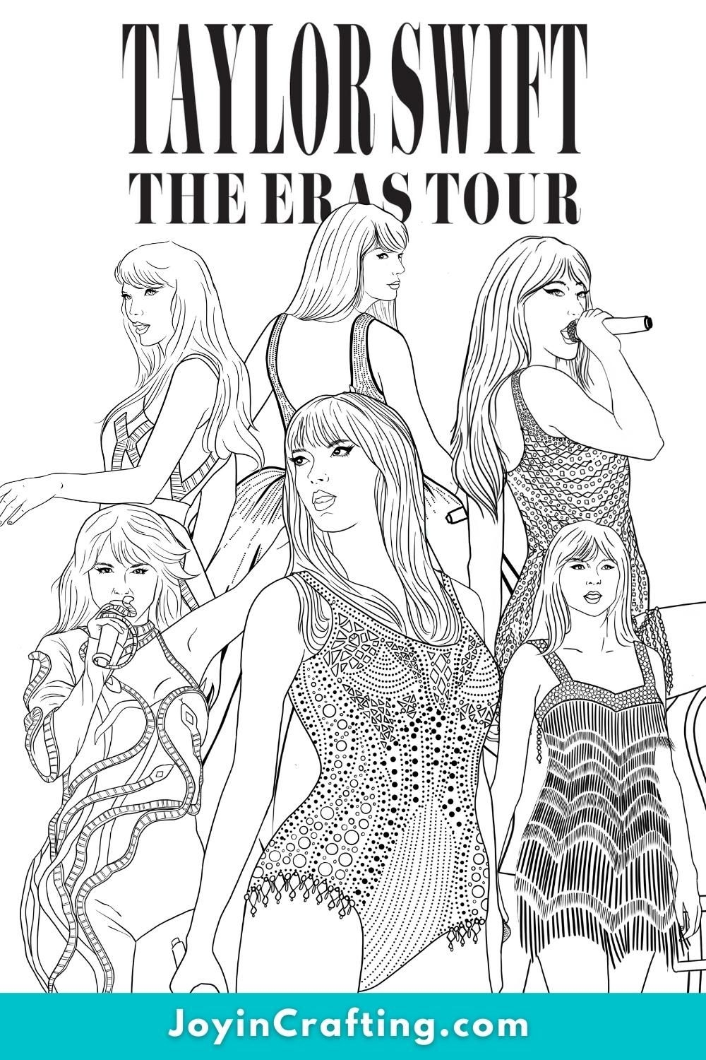 Taylor Swift The Eras Tour Coloring Pages Fan Art Taylor Swift 