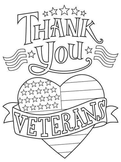 Thank You Veterans Printable Coloring Page Download Print Or Color 