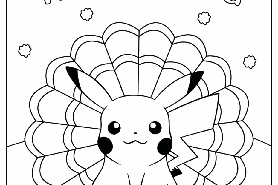 Thanksgiving Pikachu Coloring Page Free Printable Coloring Pages